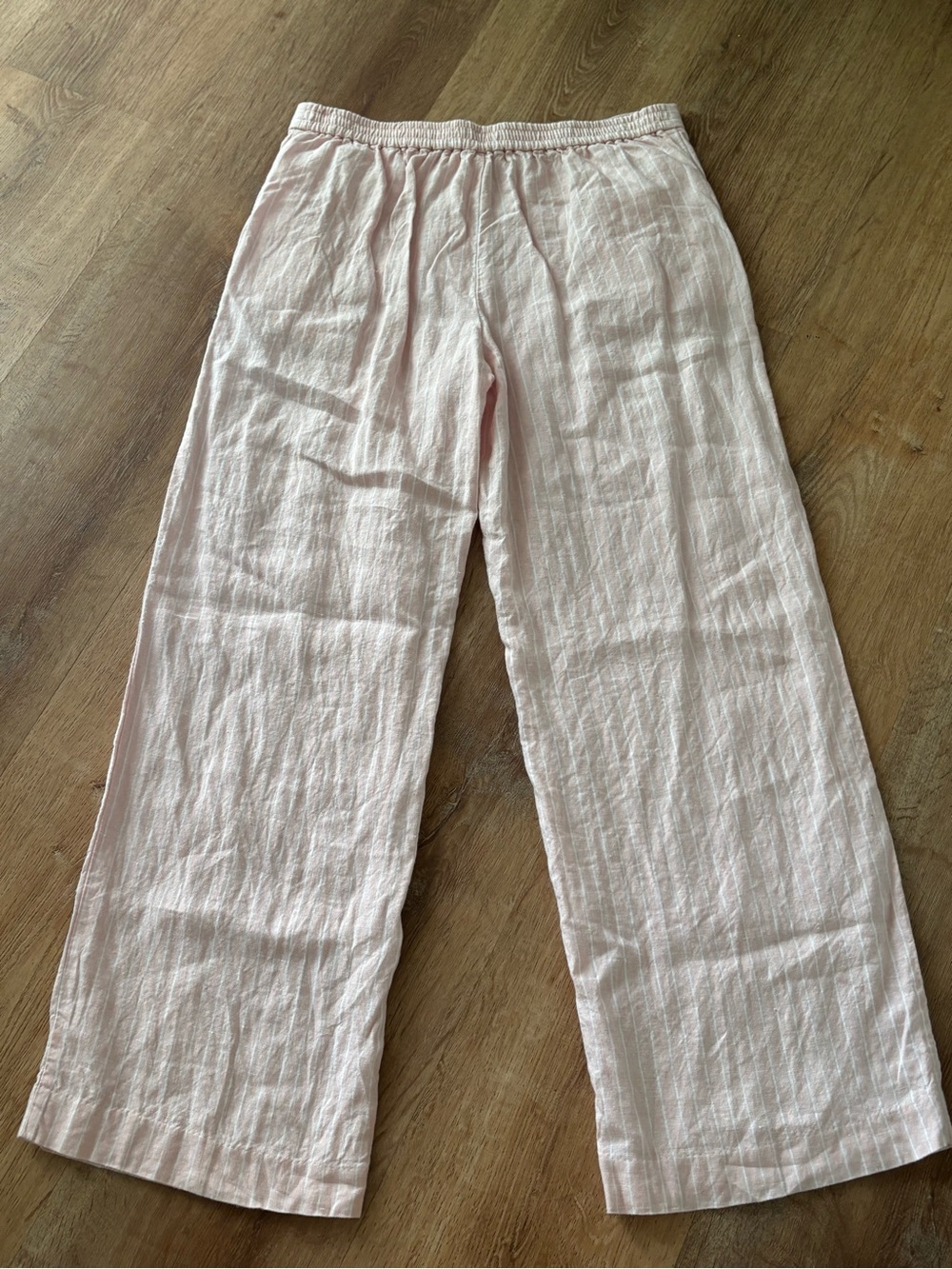 Madewell Easy Pull-on Pants in 100% Linen, Pink, Size M - Picture 8 of 11